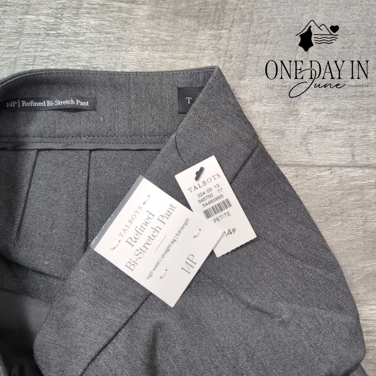 Talbots Refined Bi-Stretch Straight Leg Dress Pants Gray NWT Size 14P