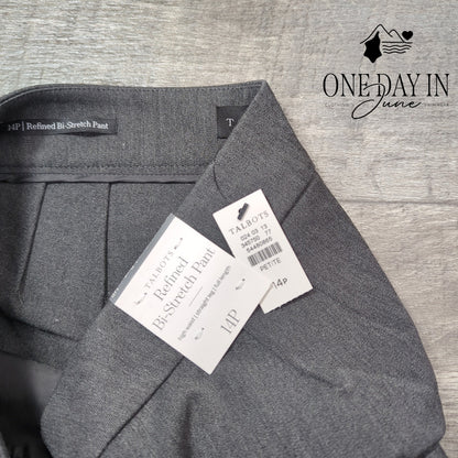Talbots Refined Bi-Stretch Straight Leg Dress Pants Gray NWT Size 14P