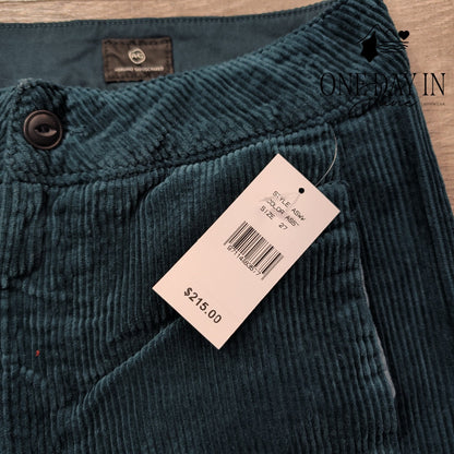AG Adriano Goldschmied Wide Leg Corduroy Pants Dark Teal NWT Size 4 (27)