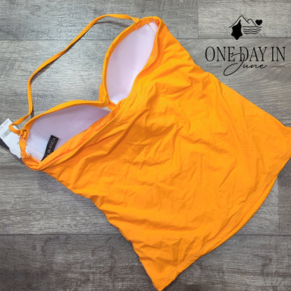 La Blanca Removable Strap Molded Cup Tankini Top Size 14