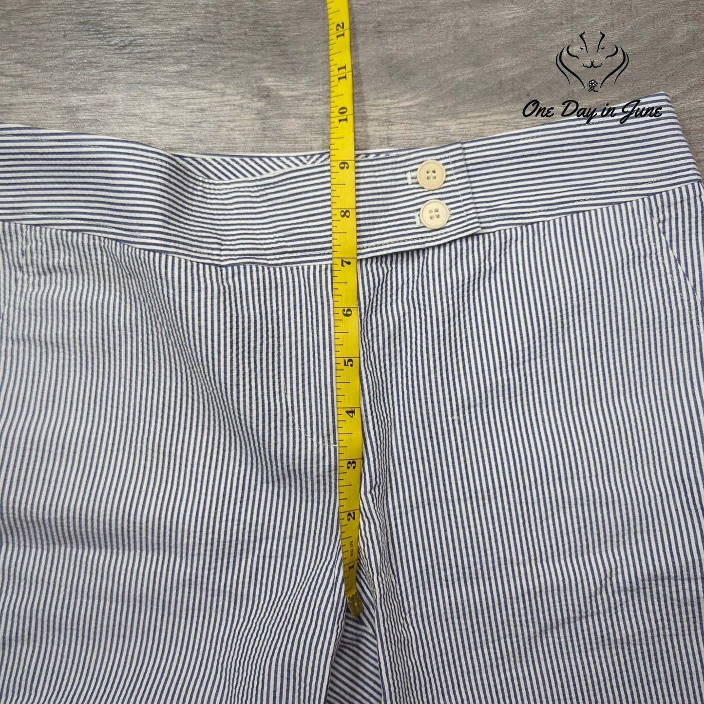 Talbots Petite Striped Flat Front Shorts Size 4P