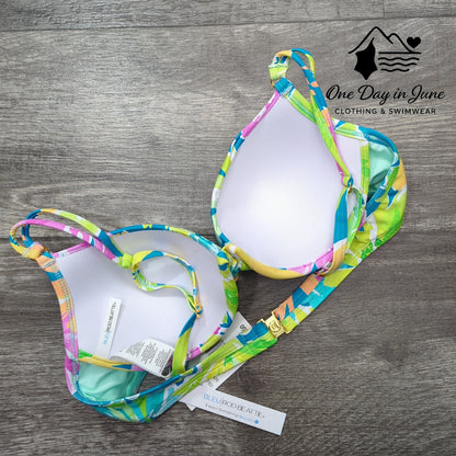Bleu Rod Beattie Floral Molded Cup Bikini Top Size 6