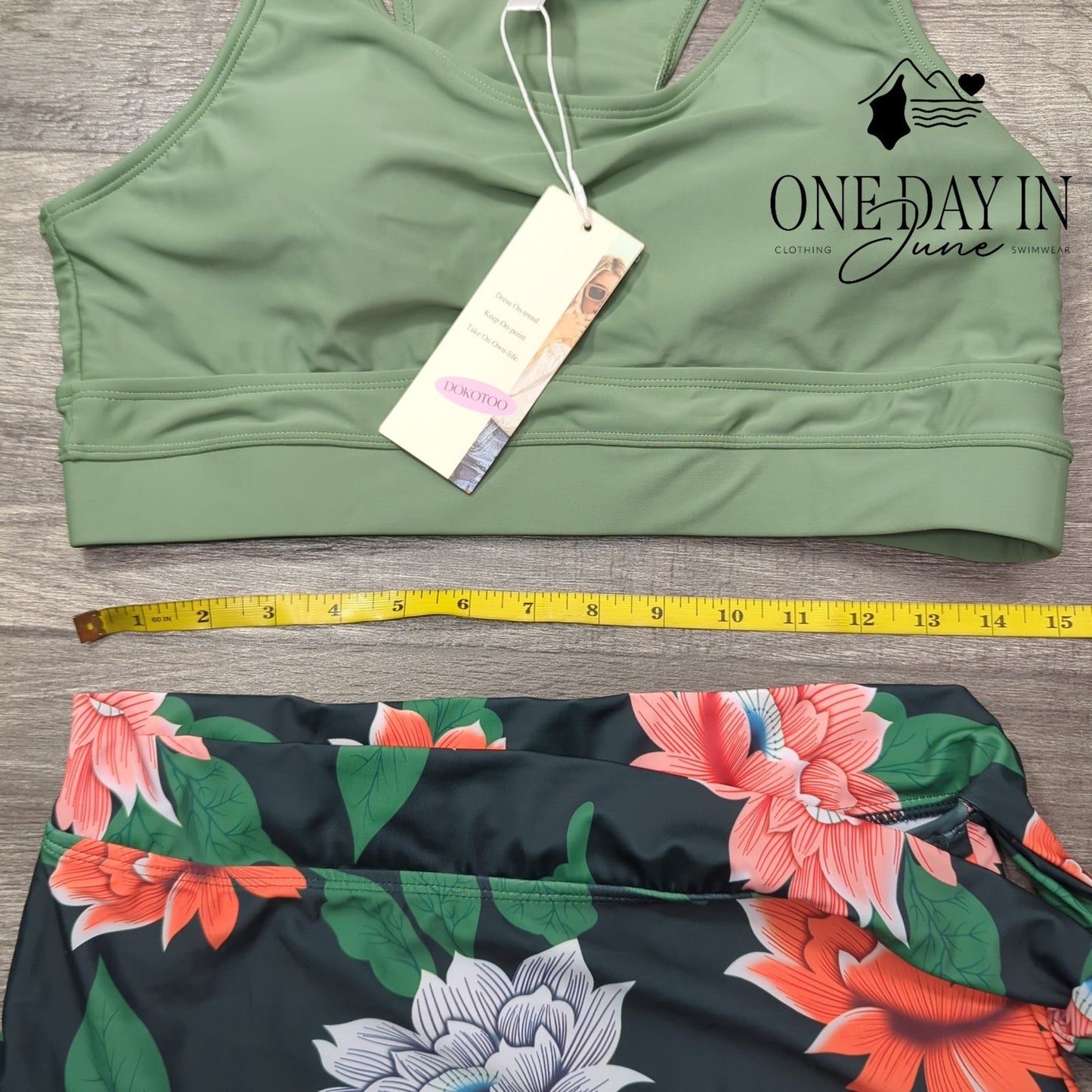 Dokotoo Crop Top High Waist Bikini Swimsuit Size L