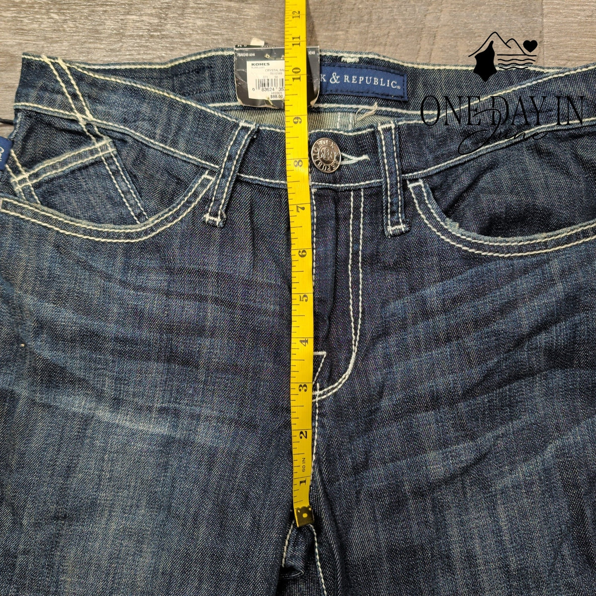 Rock & Republic Crystal Ball Mid Rise Bootcut Jeans Dark Wash NWT Size 6