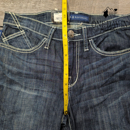 Rock & Republic Crystal Ball Mid Rise Bootcut Jeans Dark Wash NWT Size 6