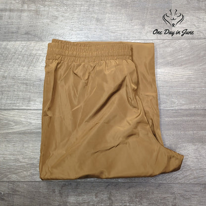 Noisy May Droplets Waterproof Cargo Rain Pants Camel Brown Drawstring Size XL