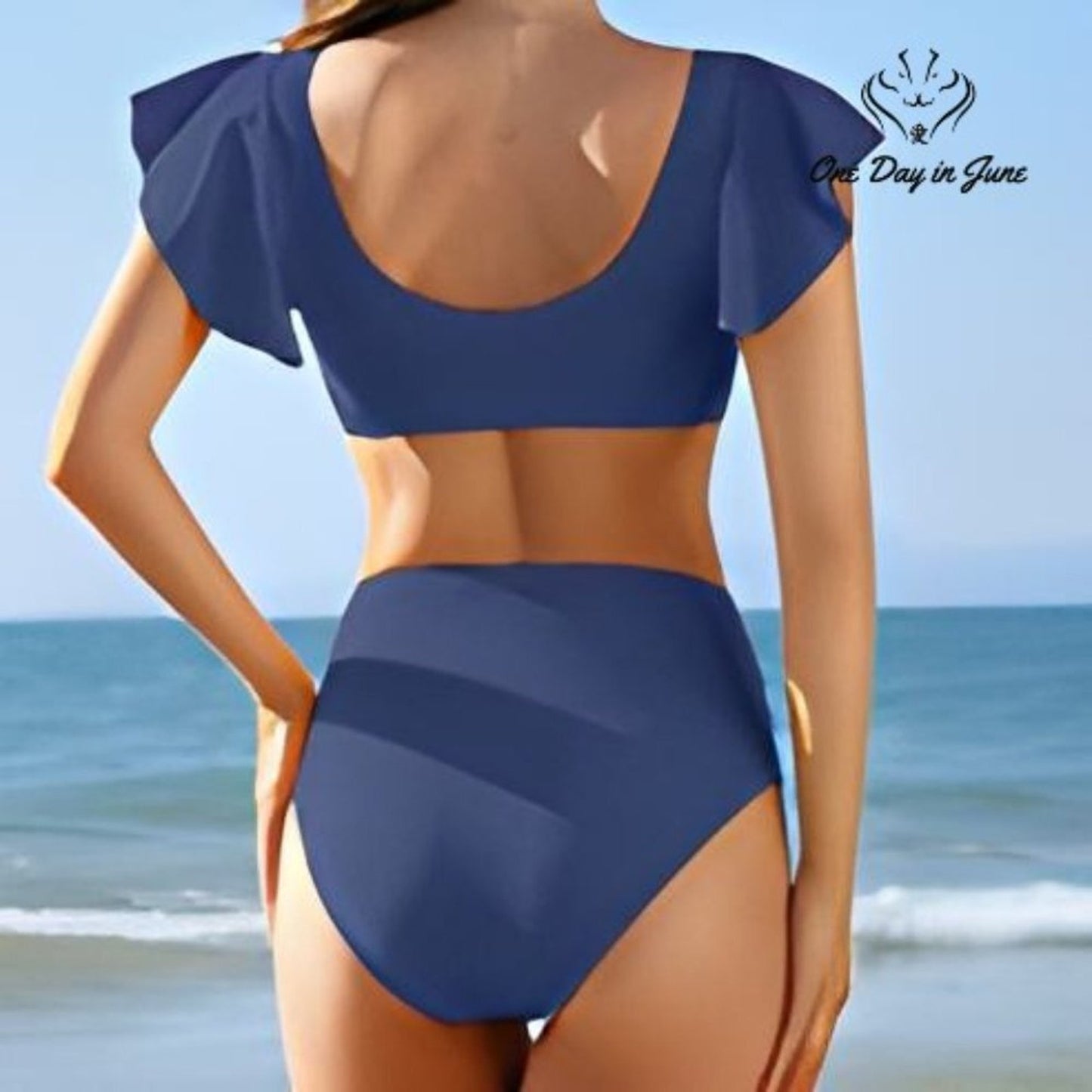 Mecfiino Ruffle High Waisted Bikini Size L