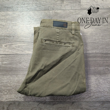 AG Adriano Goldschmied The Caden Tailored Trouser Pants Olive Green NWT Size 4