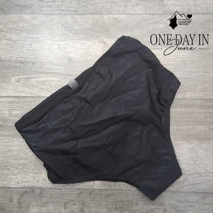 Sporlike High Waist Ruched Bikini Bottom Women's Black Size M