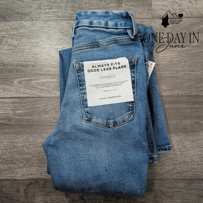 Good American Good Legs Flare Skinny Fit Flare Leg Jeans Size 00