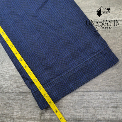 AG Adriano Goldschmied Wide Leg Crop Pants Navy Plaid NWT $215 Size 4 (27)