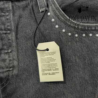 Levi's Premium Icon Studded Denim Mini Skirt Black NWT Size 14 (32)
