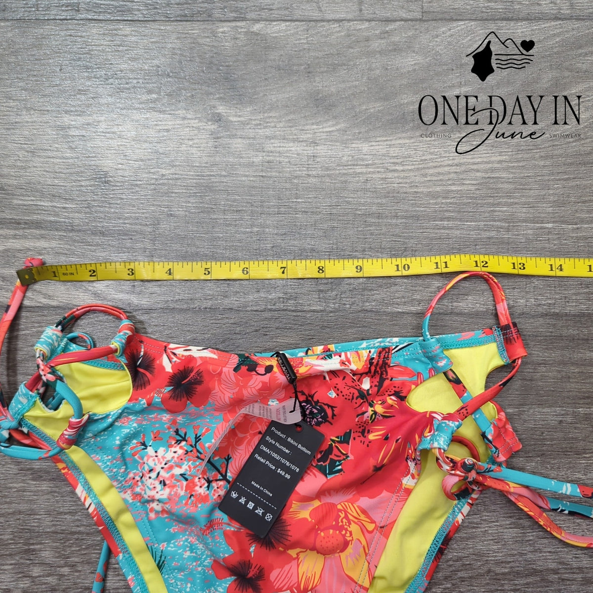Relleciga High Cut Tie Side Bikini Bottom Size M