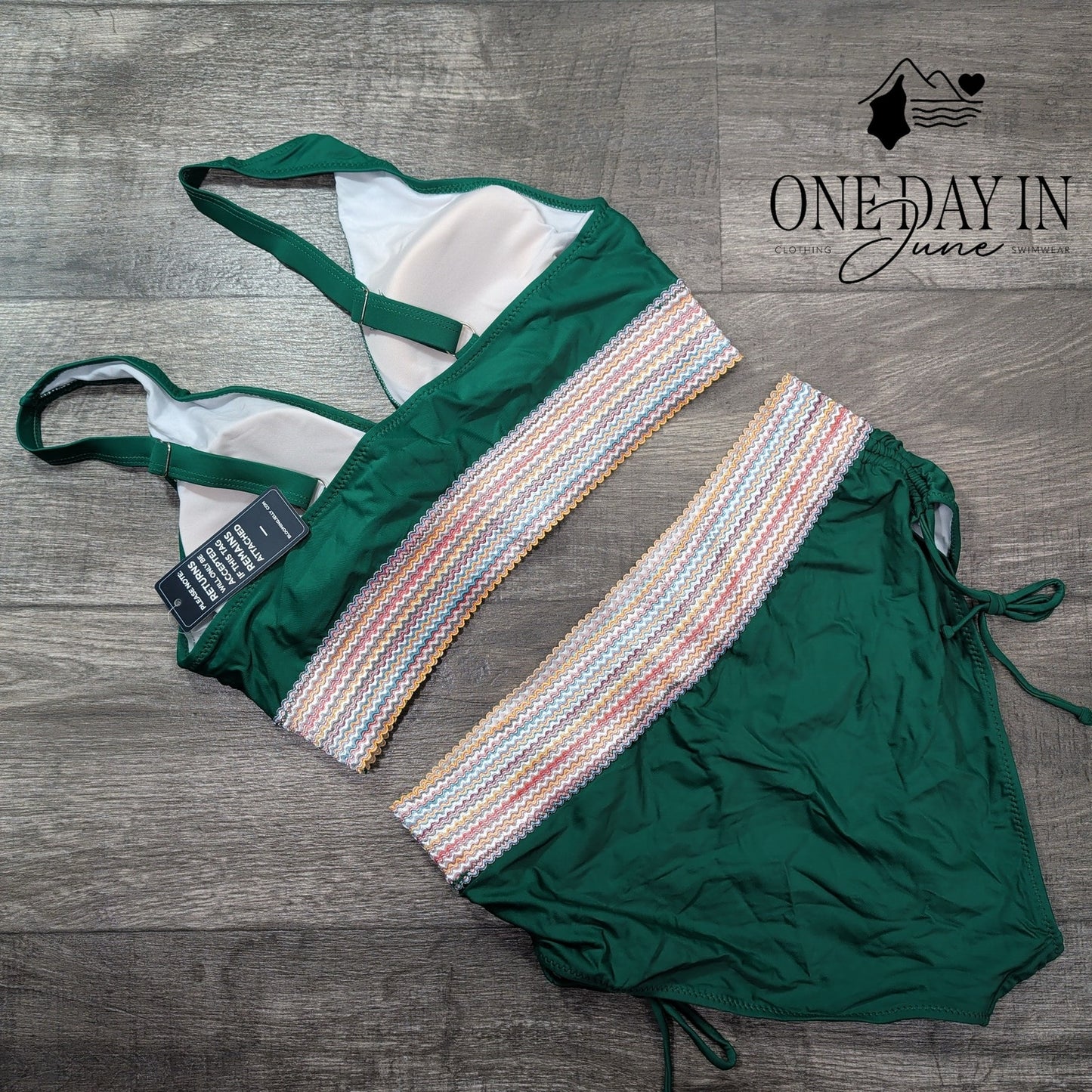 Blooming Jelly High Waist Drawstring Bikini Swimsuit Size XL