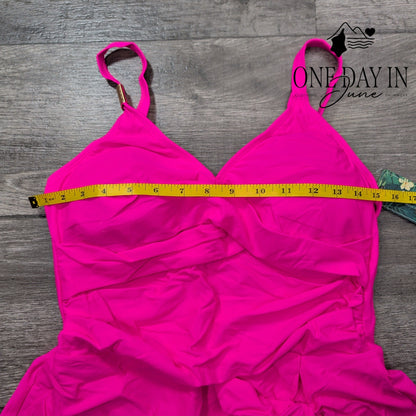 Blooming Jelly Twist Front Skirted One Piece Swimsuit Size L