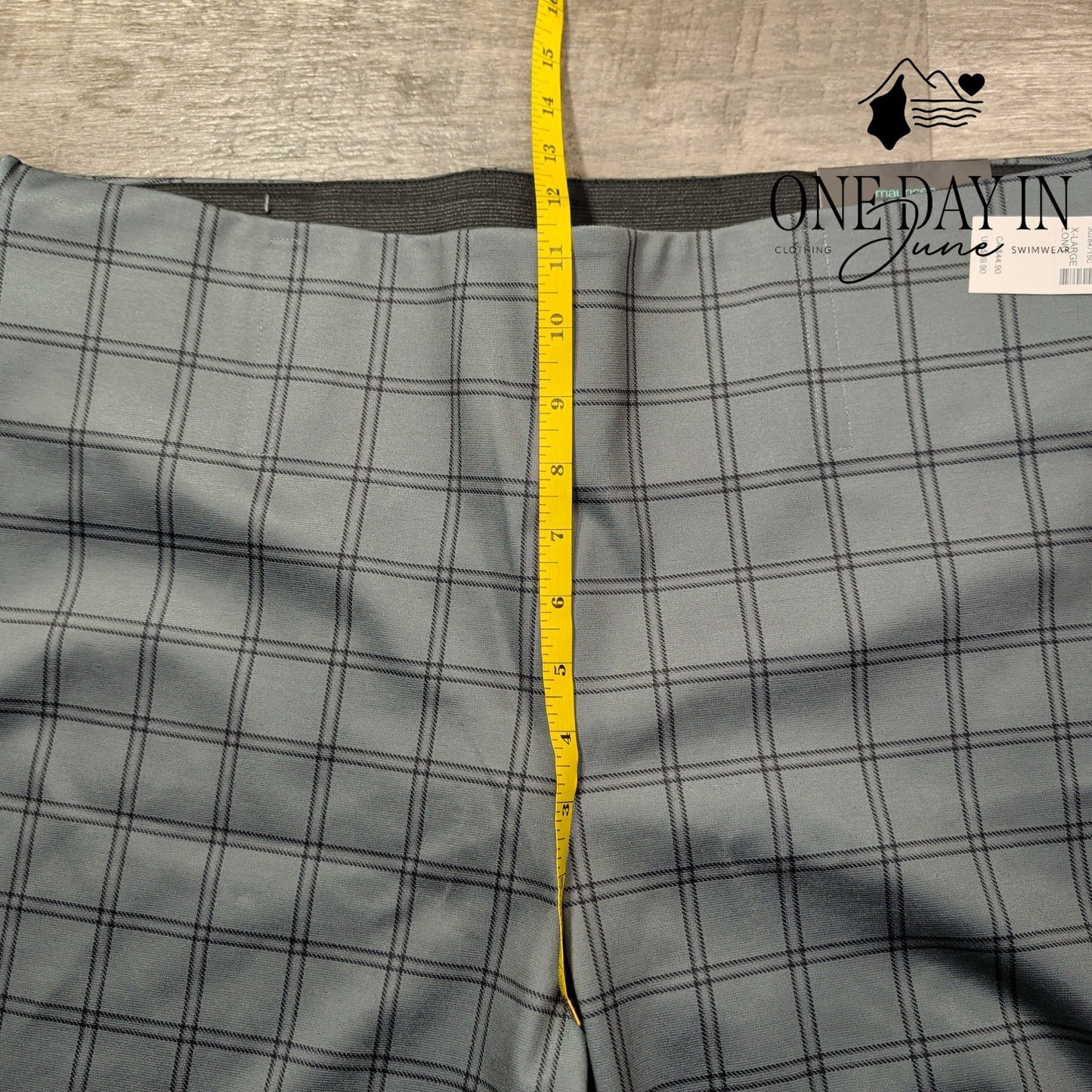 Maurices High Rise Skinny Ponte Pants Long Gray Black Plaid Pull On NWT Size XL
