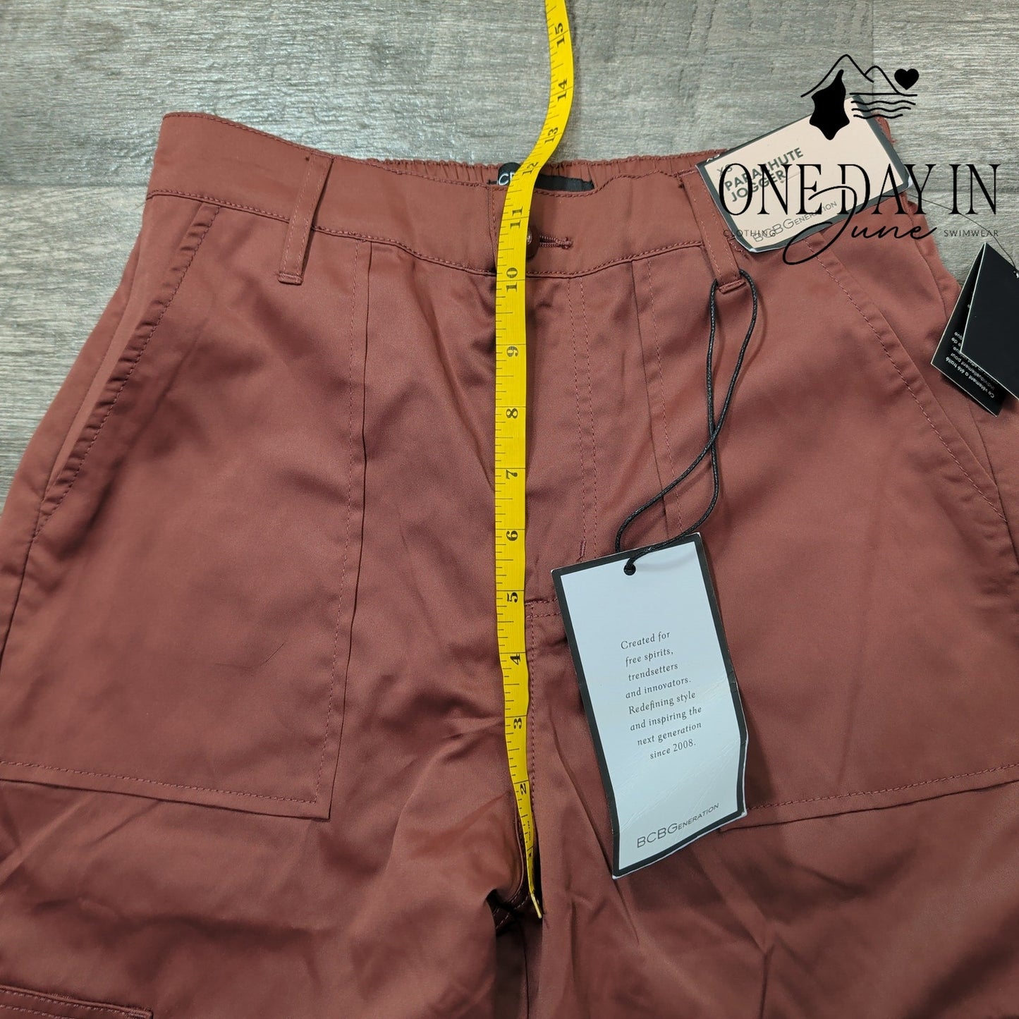 BCBGeneration Parachute Jogger Pants Brown Cargo Utility NWT Size XS