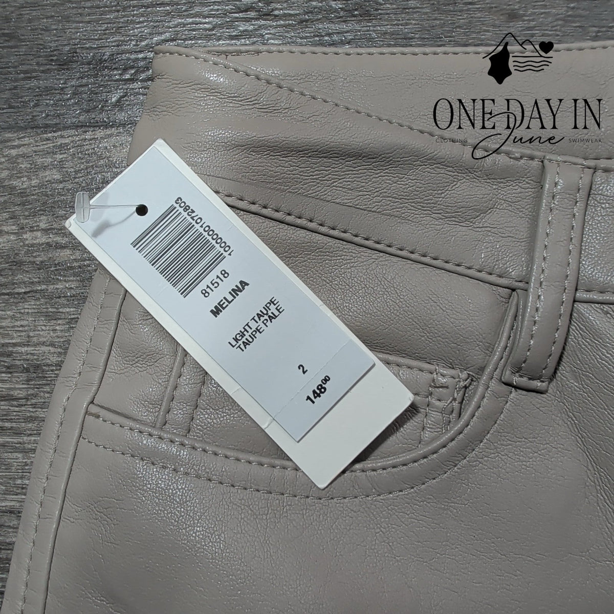 Wilfred Melina Faux Leather Straight Leg Pants Light Taupe NWT Size 2