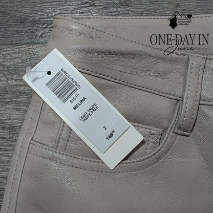 Wilfred Melina Faux Leather Straight Leg Pants Light Taupe NWT Size 2