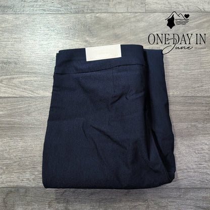 Chico's So Slimming Brigitte Slim Crop Pants Navy Blue Stretch NWT Size 10