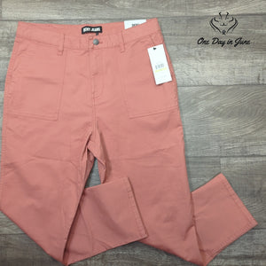 DKNY High Rise Slim Straight Jeans Pink Canyon Rose NWT Size 10