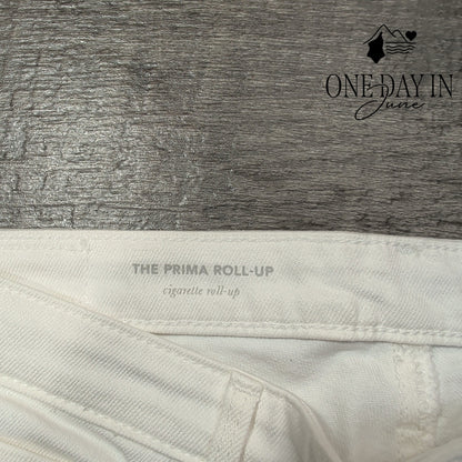AG Adriano Goldschmied Prima Roll Up Cigarette Jeans White NWT Size 4 (27)