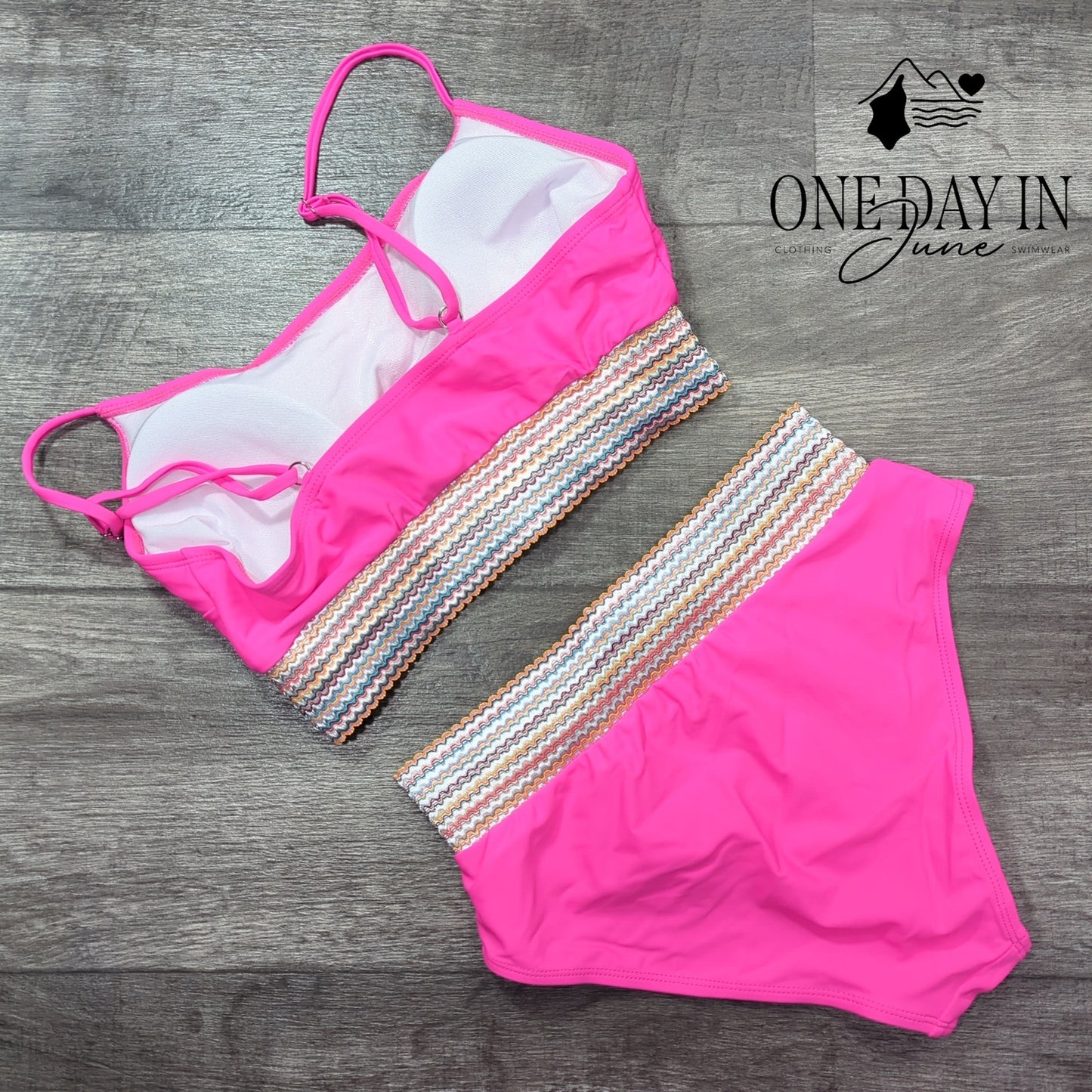 Blooming Jelly Crop Bikini Swimsuit Size M