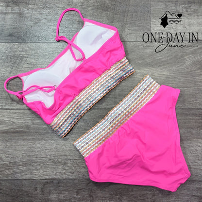 Blooming Jelly Crop Bikini Swimsuit Size M