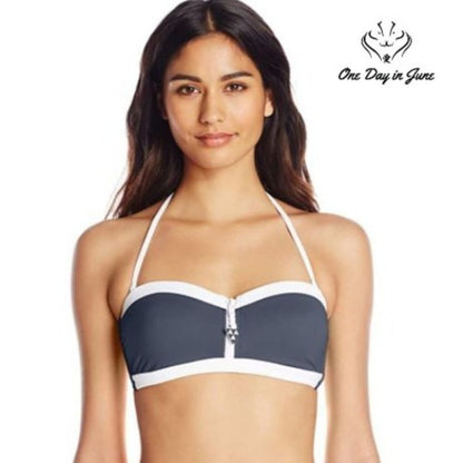 SeaFolly Block Party Bandeau Bustier Size 4