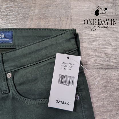 AG Adriano Goldschmied Farrah Skinny Ankle Jeans Green High Rise NWT Size 4 (27)