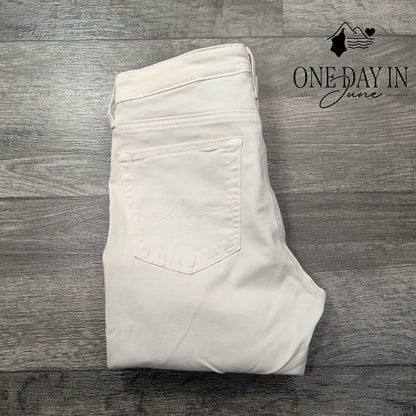AG Adriano Goldschmied The Prima Cigarette Leg Jeans Cream Skinny NWT Size 4
