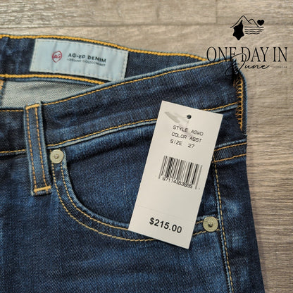 AG Adriano Goldschmied The Prima Cigarette Leg Jeans Blue NWT Size 4 (27)