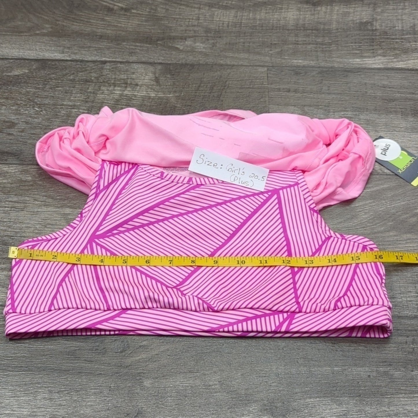 Xersion Girls Double Up Workout Tank Top Pink Happiness NWT Size 18.5 Plus