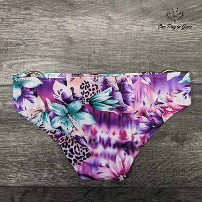 ODIJ Leopard Print Hip Ring Bikini Bottom Size S