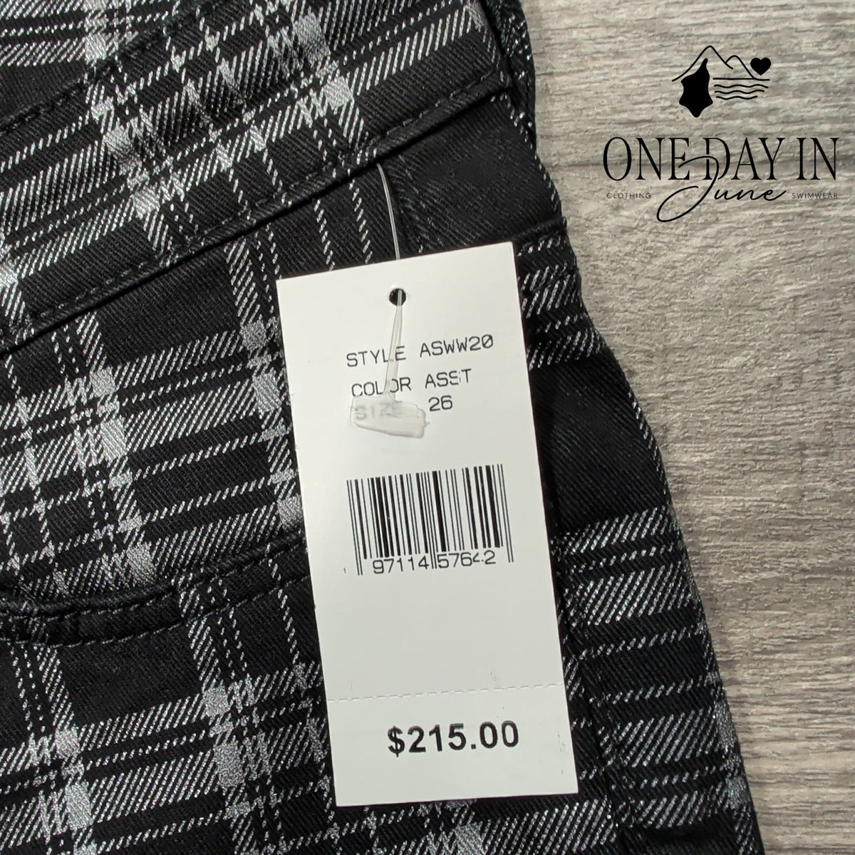 AG Adriano Goldschmied Jodi High Rise Slim Flare Crop Jeans Plaid NWT Size 2