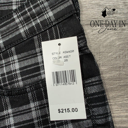 AG Adriano Goldschmied Jodi High Rise Slim Flare Crop Jeans Plaid NWT Size 2