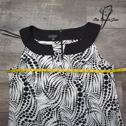 Kim Rogers Black White Abstract Dot Print Sleeveless Sheath Dress Size 14W