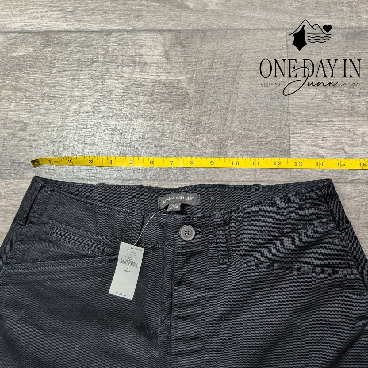 Banana Republic Lace Up Ankle Pants Black Long Slim Fit NWT Size 6 Long