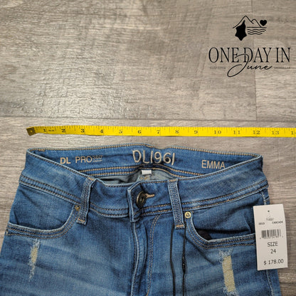 DL1961 Emma Legging Jeans Cascade Distressed Skinny NWT $178 Size 00 (24)