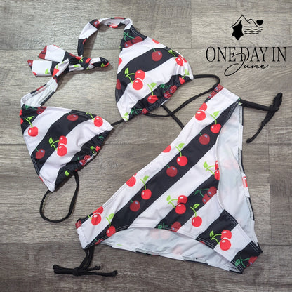 CharmLeaks Halter Tie Side Bikini Swimsuit Size XXL