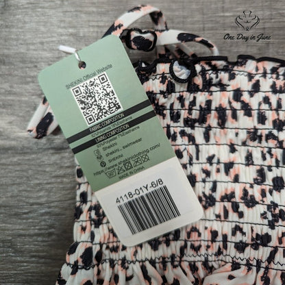 Shekini Girls Smocked Ruffle Bikini Swimsuit Size 6/8