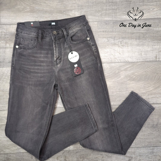 I&M Jeans High Rise Relaxed Skinny Jeans Charcoal Grey NWT Juniors Size 5