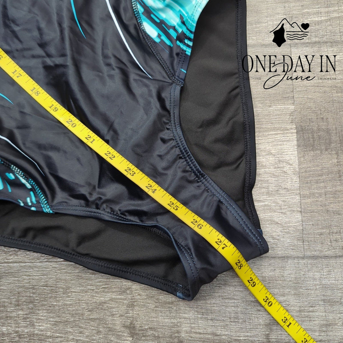 Charmo Sport One Piece Swimsuit Black Turquoise Racerback NWT Size M