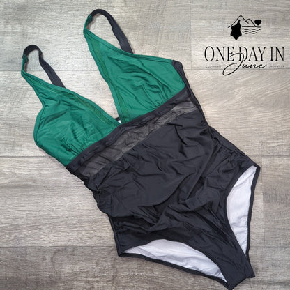 Zando Mesh Cut Out One Piece Swimsuit Size L