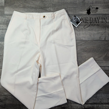 Sag Harbor Softest Touch High Rise Dress Pants Vanilla Cream NWT Size 14