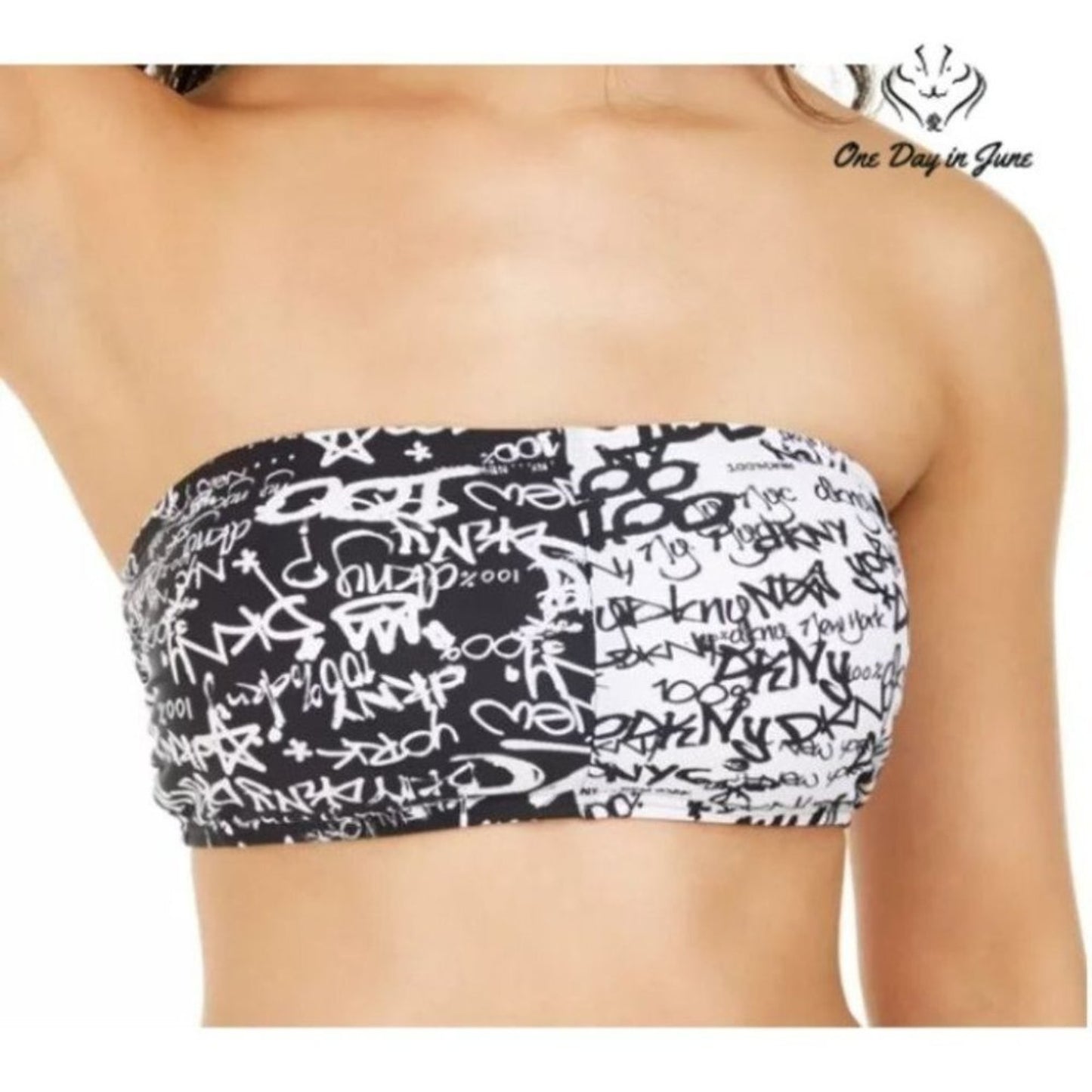 DKNY City Tag Bandeau Bikini Top Size XS