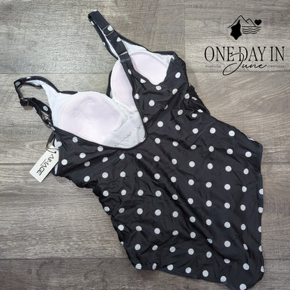 Aimage Polka Dot One Piece Swimsuit Size L