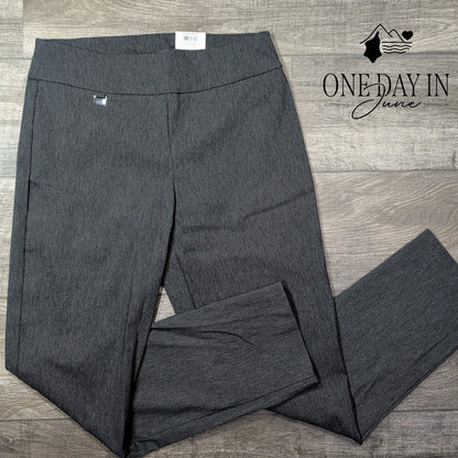 Alfani Tummy Control Straight Leg Dress Pants Dark Heather Gray NWT Size 10