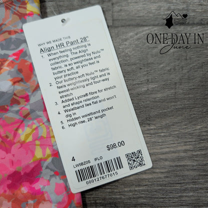 Lululemon Align HR Pant 28" Leggings Inflorescence Multi Floral NWT $98 Size 4