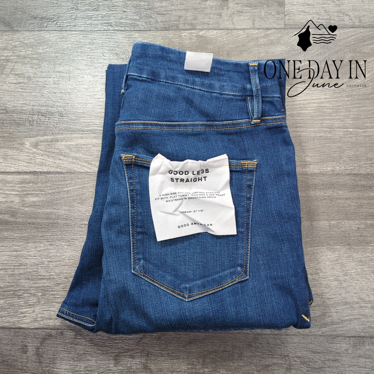 Good American Good Legs Straight Leg Jeans Blue NWT Size 15